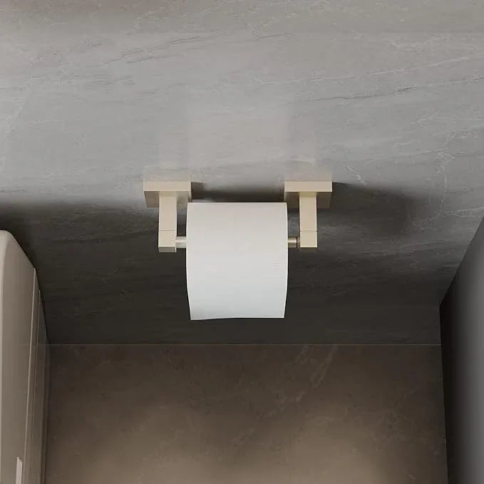 Ruacq Toilet Paper Holder Brushed Nickel Double Post Pivoting Square Tissue Holders Roll Holder Hangers Toilet Paper Stand Stainless Steel and Zinc Alloy Modern Wall Mounted - ModernBath
