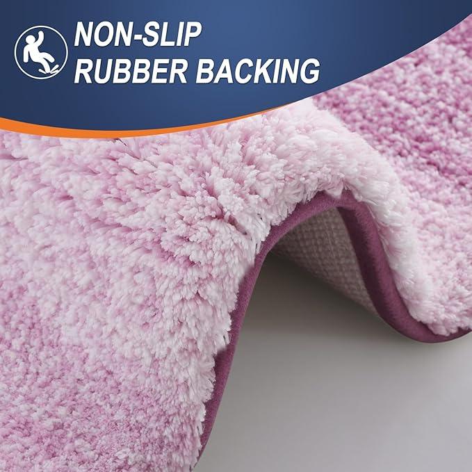 OLANLY Bathroom Rugs Mat 30x20, Extra Soft Absorbent Microfiber Bath Rugs, Rubber Backing, Quick Dry, Washable Bath Mats for Bathroom Floor, Tub and Shower, Home Decor Accessories, Pinkish-Purple - ModernBath
