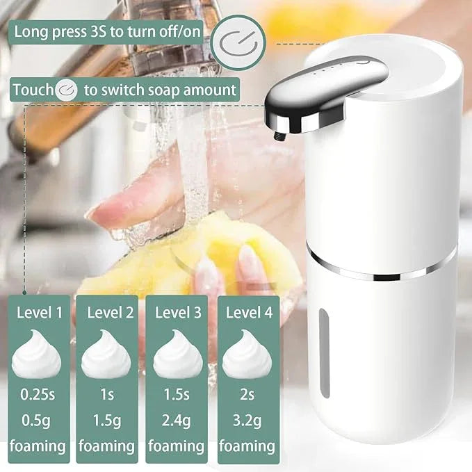 Automatic Touchless Foam Soap Dispenser - 13.5 oz USB Rechargeable, Electric Wall Mounted Motion Sensor Waterproof Pump for Bathroom Kitchen Dish Soap - ModernBath
