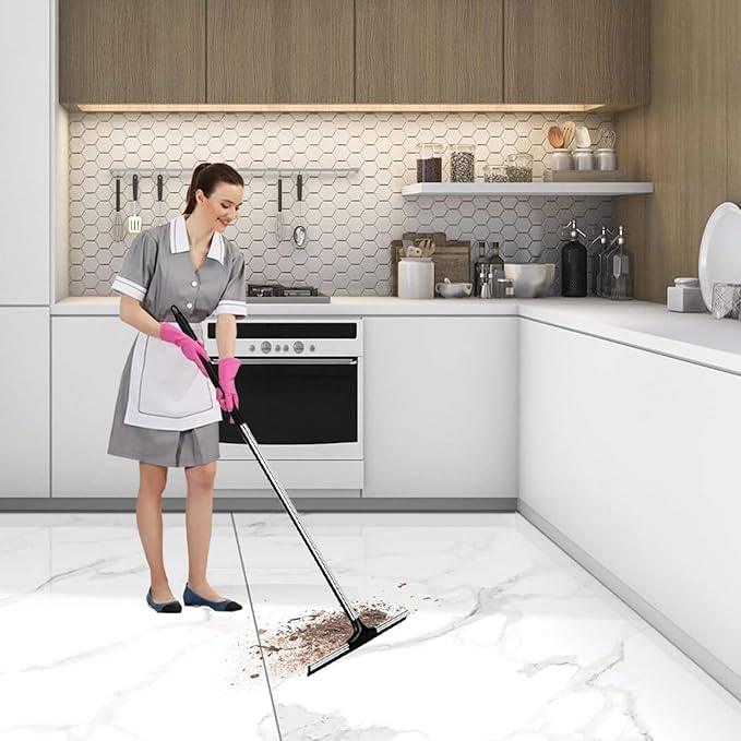YOUNITA Floor Squeegee Scrubber 59" Long Stainless Steel Handle with 10" Wide Silicon Rubber Blade for Floor Washing and Drying Shower Glass, Garage, Windows, Marble, Wood Surfaces - ModernBath