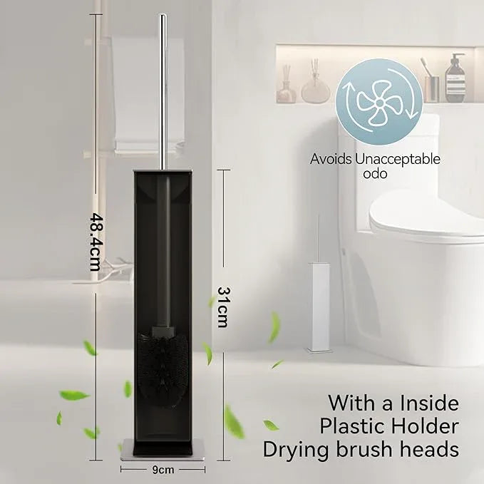 Chrome Toilet Brush and Holder,Toilet Bowl Brush with Extra Long Handle - ModernBath
