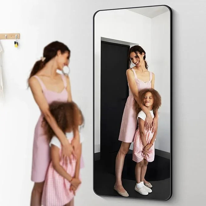 DESBING 72" x 30"Bathroom Mirror, Matte Black Wall Mirror with Metal Frame, Decorative Rectangular Vanity Mirror for Bedroom Bathroom Living Room Entryway (Horizontal/Vertical) - ModernBath