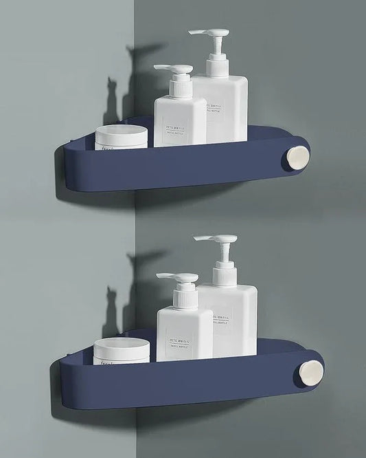 Sotfamily Shower Caddy Corner, 2 Pack Adhesive Corner Shower Shelves for Bathroom Organizers and Storage, Rust Free Plastic Rack for Bathroom Accessories & Decor, Navy - ModernBath