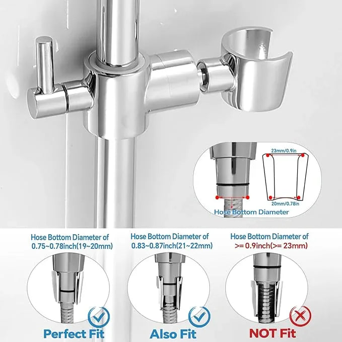 Shower Slide Bar Adjustable Handheld Shower Head Holder Wall Mount - 30inch All-Metal Shower Head Slide Bar Compatible with Bathroom Drill Free Glue Installation - Polished Chrome - ModernBath
