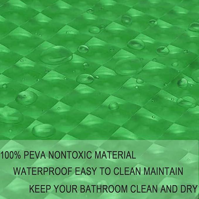 EVA Green Shower Curtain 3D Water Cube Clear Liner for Girly Bathroom with 12 Rust Proof Metal Grommets, 71x71 Inches - ModernBath