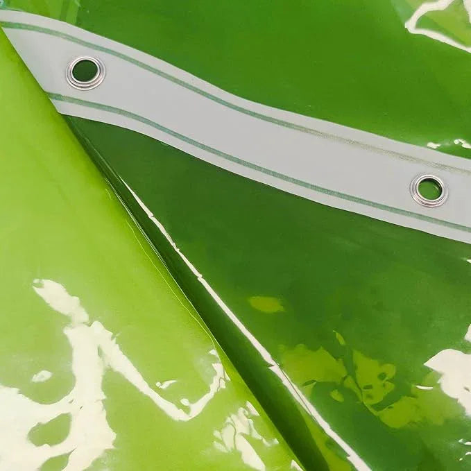 Barossa Design Clear Green Stall Shower Curtain Liner 36" W x 72" H - Waterproof PEVA Plastic Lightweight Shower Liner for Small Bathroom, 3 Magnets & Metal Grommets - Clear Green - ModernBath