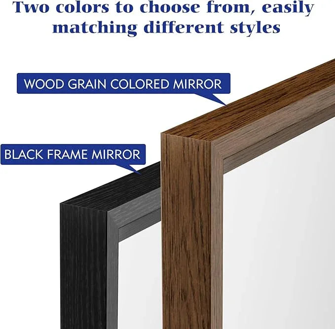 JISOSO Rectangle Bathroom Mirror 30x36 Inch, Walnut Wood Grain Framed, Anti-Rust & 4mm Tempered Glass, Horizontal/Vertical Hanging Vanity Mirror for Bathroom & Bedroom - ModernBath