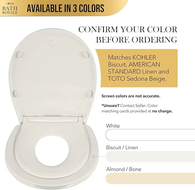 BATH ROYALE Potty Training Seat - Soft Close, Kingsport BR720-01, Round Biscuit/Linen, Adult & Child - ModernBath