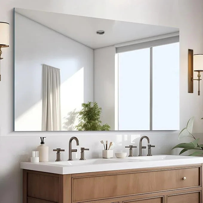 CILIBER Large Frameless Mirror, 55x36 Frameless Bathroom Mirrors for Over Sink, Upgraded Shatterproof Rectangular Wall Mirror for Bathroom,Bedroom,Living Room and Entryway - ModernBath