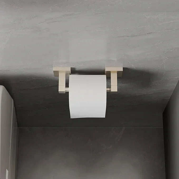 Ruacq Toilet Paper Holder Brushed Nickel 2 Pack Double Post Pivoting Square Tissue Holders Roll Holder Hangers Toilet Paper Stand Stainless Steel and Zinc Alloy Modern Wall Mounted - ModernBath