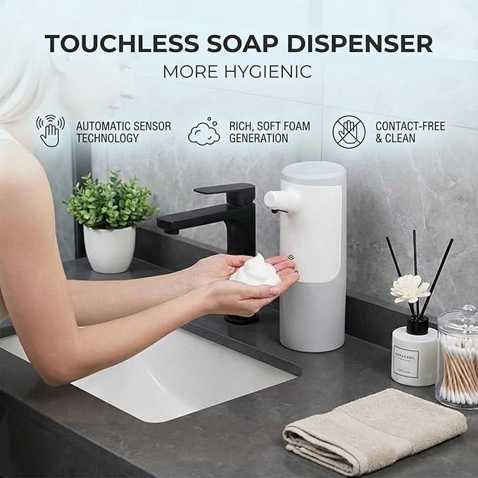 WEALTHYHEART Automatic Soap Dispenser Touchless 15.2oz with Smart Sensor, USB Rechargeable, Hands Free Soap Dispenser for Bathroom & Kitchen - ModernBath