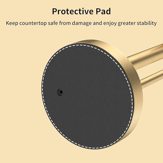 YUMORE Toilet Paper Holder Stand Freestanding, Weighted and Sturdy Stainless Steel Design with Non-Slip Cap, Gold Rustproof Tissue Roll Holder for Modern Bathroom, RV - ModernBath