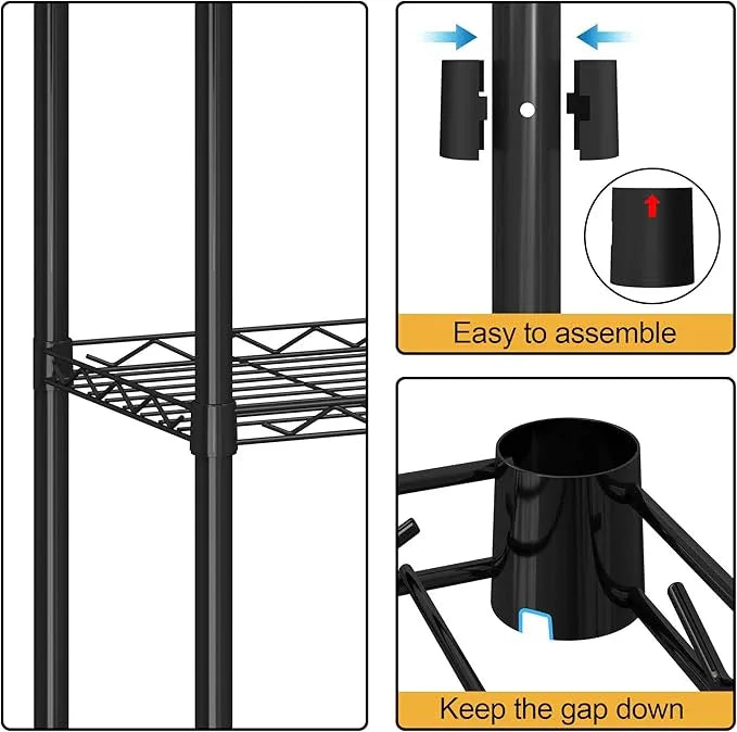 HOMEFORT 5-Tier Wire Shelving 5 Shelves Unit Metal Storage Rack Durable Organizer Perfect for Pantry Closet Kitchen Laundry Organization in Black, 16.5" W x 11.4" D x 47" H - ModernBath