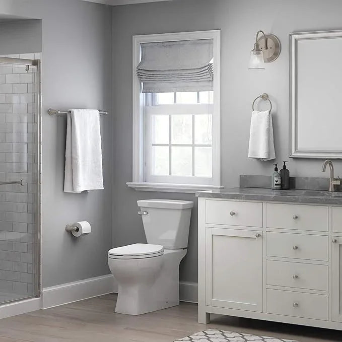 Franklin Brass Kinla 3-Piece Bathroom Set Satin Nickel 24" Towel Bar Rack, Toilet Paper Holder, Ring 3-Piece Hardware KIN3PC-SN - ModernBath