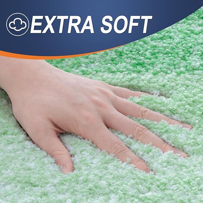 OLANLY Bathroom Rugs Mat 36x24, Extra Soft Absorbent Microfiber Bath Rugs, Rubber Backing, Quick Dry, Machine Washable Bath Mats for Bathroom Floor, Tub and Shower, Home Decor Accessories, Green - ModernBath