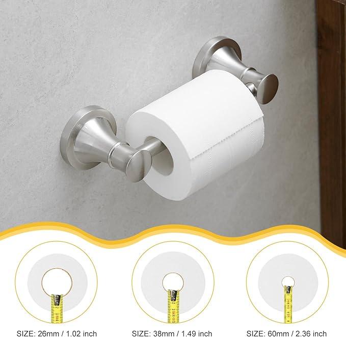 BESy Wall Mounted Toilet Paper Roll Holder Rustproof Tissue Paper Holder Bathroom Flexible Pivoting Tissue Handle Toilet Tissue Roll Holder, Brushed Nickel, Stainless Steel - ModernBath