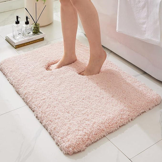 Ruggnovea Bathroom Rugs Non Slip Washable 36x24, Ultra Soft Thick Shaggy Absorbent Bath Mats, High Density Foam Latex Non Slip Backing Bath Rugs, Microfiber Bath Mats for Bathroom Floor&Sink,SK Pink - ModernBath