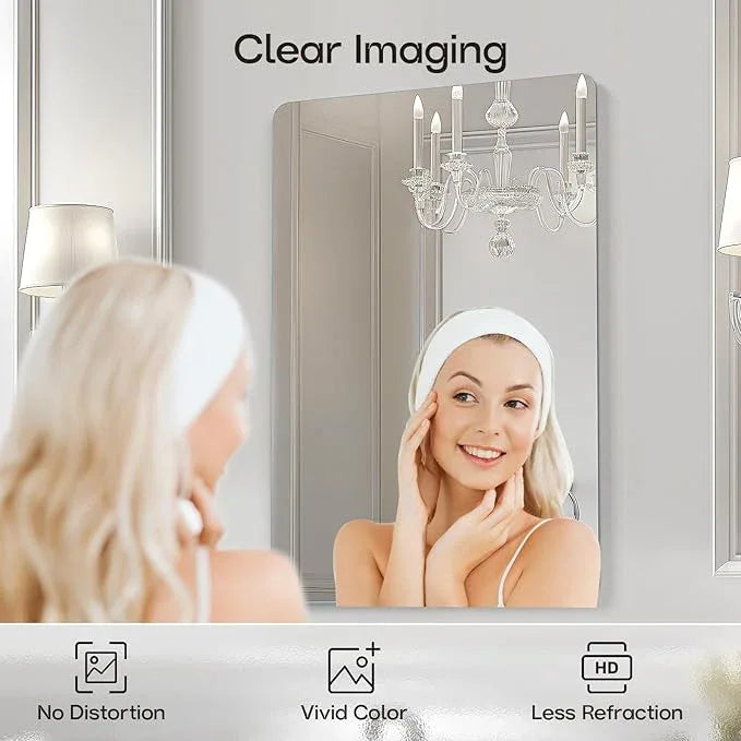 USHOWER 2-Pack Frameless Bathroom Mirror 20X30 Inch, Rectangle Wall Vanity Mirror for Over Sink, Bathroom, Bedroom, Entryway, Polished Edge, Tempered Glass - ModernBath