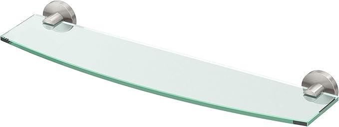 Gatco 4676 Reveal Tempered Curved Glass Shelf, 20.13" W X 5.40" D, Satin Nickel - ModernBath