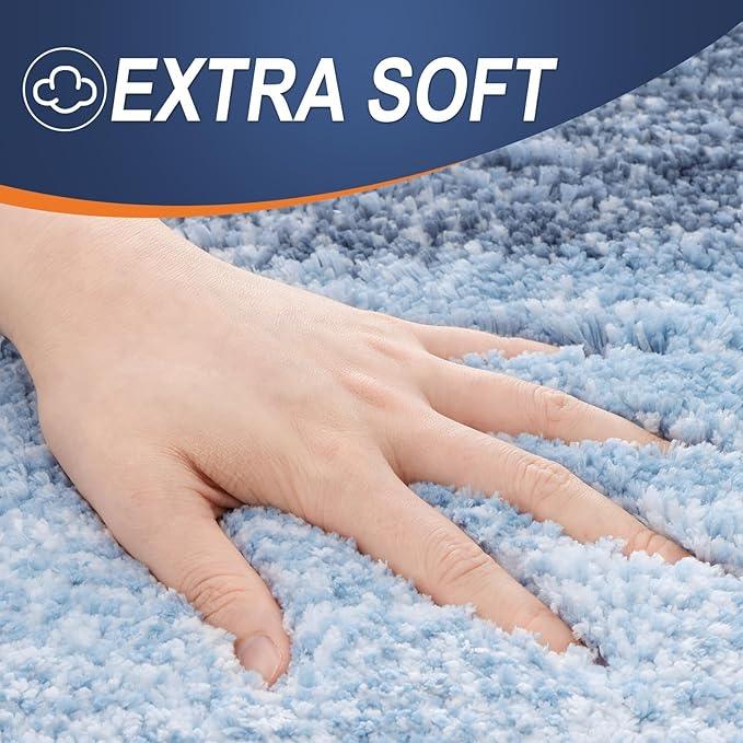 OLANLY Bathroom Runner Rugs 59x20, Extra Soft Absorbent Microfiber Bath Rugs, Rubber Backing, Quick Dry, Machine Washable Bath Mats for Bathroom Floor, Tub and Shower, Home Decor Accessories, Blue - ModernBath