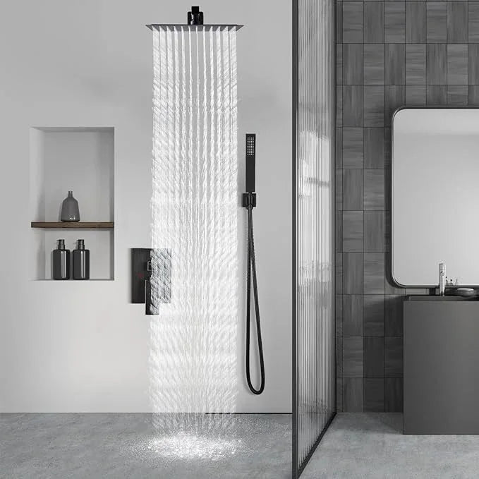 Aolemi Shower Faucet Set Rain Shower System with Handheld Spray Bathroom Shower Combo Rough-in Valve and Shower Trim Kit Included Oil Rubbed Bronze 8 Inch Wall Mount Shower Head - ModernBath