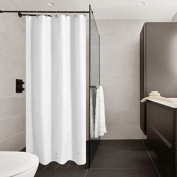 Mrs Awesome Stall Shower Curtain Liner 36x72, PEVA Plastic Shower Liner for Bathroom Lightweight & Waterproof, 36 x 72, White - ModernBath