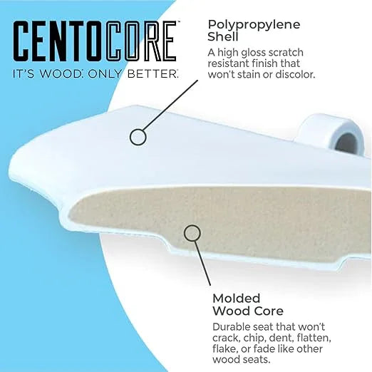 Centoco Heavy-Duty Round Toilet Seat, Wood Core with Scratch-Resistant Plastic Finish, Won't Crack or Fade, Residential, Made in the USA, 700-416, Biscuit - ModernBath