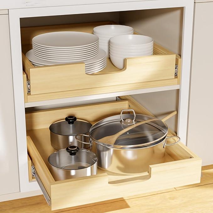 Pullout Cabinet Organizer, 20''W×21''D×3''H Slide Out Shelves for Kitchen Cabinets, Pull out Drawers for Kitchen Cabinets, Pantry, Bathroom, & Storage Organization - ModernBath