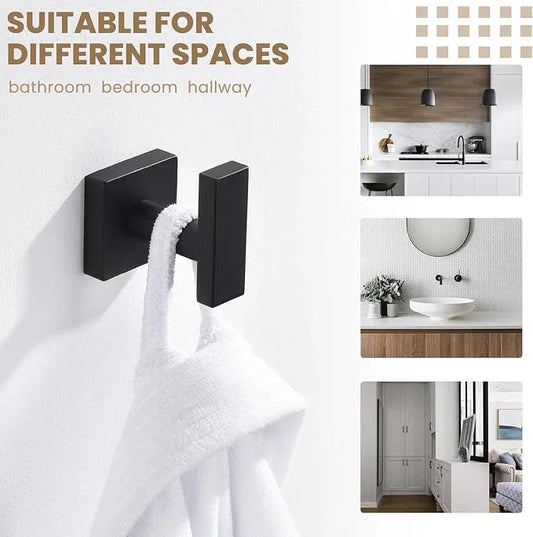 Suyar Bathroom Towel Hook, Stainless Steel Bath Robe Holder, Hand Towel Hanger Wall Mounted, Matte Black - ModernBath