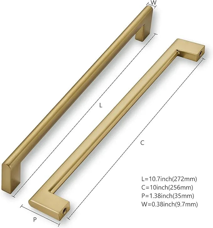 khtumeware 10 Inch Hole Center 6 Pack,Champagne Bronze Cabinet Pulls Heavy Duty Solid Satin Brass Kitchen Drawer Handle Antique Cabinet Hardware for Bathroom, Drawer, Cabinet - ModernBath
