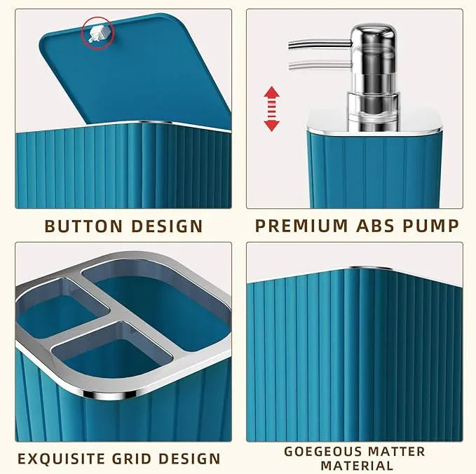 XLHOMO Bathroom Set - 28PC Gorgeous Teal Bathroom Set with Shower Curtain, Bathroom Accessory Set, Bathroom Sets with Shower Caddy - ModernBath