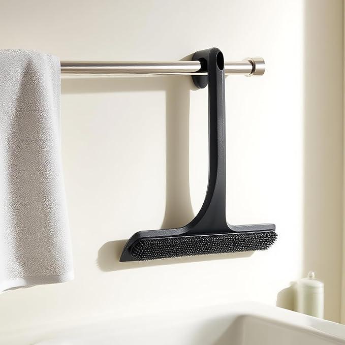 Mesiiloly 10.7“ Wide All-Purpose Shower Squeegee for Glass Doors, Squeegee for Shower Glass with Hook, Window Squeegee for Home, Small Squeegee for Shower, Bathroom, Car Glass, Mirror (Black) - ModernBath