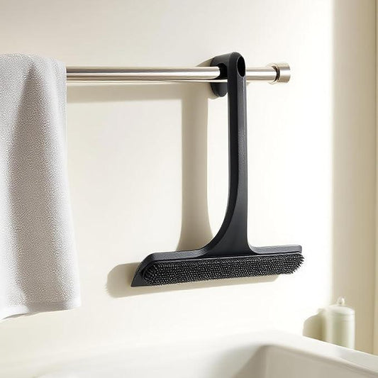 Mesiiloly 10.7“ Wide All-Purpose Shower Squeegee for Glass Doors, Squeegee for Shower Glass with Hook, Window Squeegee for Home, Small Squeegee for Shower, Bathroom, Car Glass, Mirror (Black) - ModernBath
