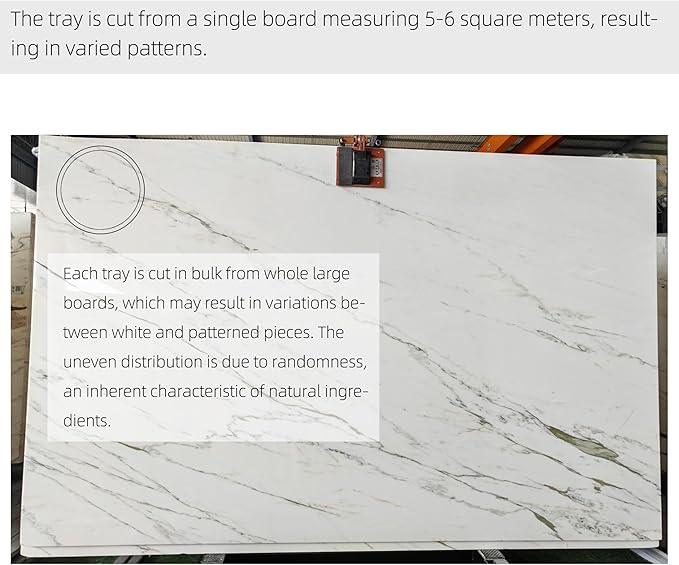 Marmor Real Natural Marble Bathroom Tray for Perfume, Candles, Jewelry Stone Vanity, Bathroom & Kitchen Counter Organizer and Home Decor (Calacatta Gold‌ Marble Round Plate(11.02 * 11.02 * 0.7)) - ModernBath