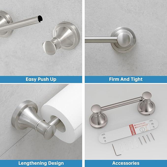 RUMOSE Toilet Paper Roll Holder Bathroom Flexible Pivoting Tissue Handle on Wall Mounted Brushed Nickel Rustproof Toilet Tissue Roll Holder,Stainless Steel - ModernBath