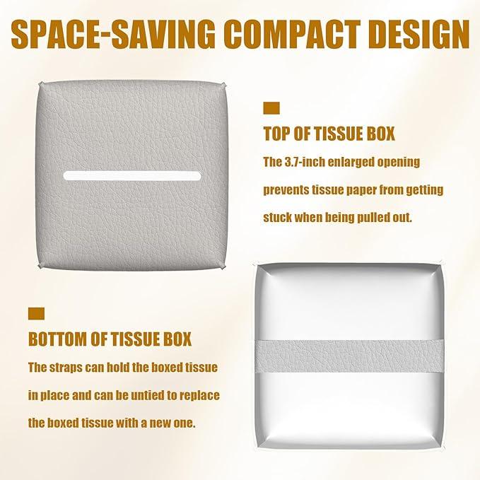 Humming Bird Floral Tissue Box Cover 2PCS, Leather Tissue Box Holder Square Facial Paper Case Tissue Box Cube Organizer for Bathroom Bedroom Desk Office - ModernBath