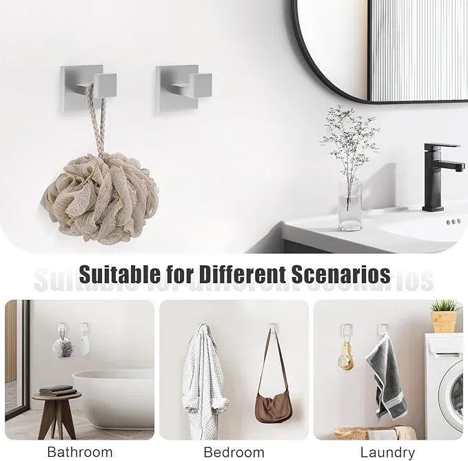 TQKAG Brushed Nickel Bathroom Hardware Accessories Set 5 Pieces, Double Post Pivoting Toilet Paper Holder Set Stainless Steel Square Bathroom Towel Bar Holder Set Wall Mounted - ModernBath