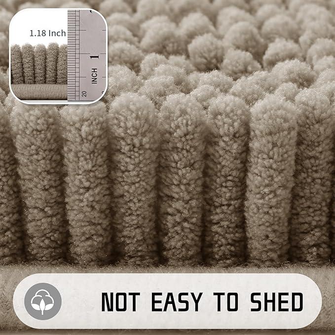 Yimobra Large Bathroom Rugs 36"x24", Non Slip Bath Mat for Tub, Shaggy Rug Floor Carpet, Extra Soft Super Absorbent Quick Dry, Machine Washable,Camel - ModernBath