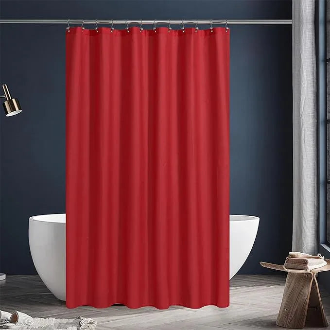 N&Y HOME Fabric Shower Curtain or Liner with Magnets - Hotel Quality Red Shower Curtain for Bathroom, Machine Washable, Water Repellent - Red, 72x72 - ModernBath