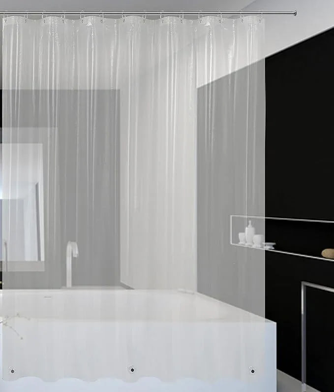 Mrs Awesome 82x74 Wide Shower Curtain Liner with Magnets, Free Hooks Included, Waterproof PEVA, PVC Free, 82 x 74 inches, Clear - ModernBath