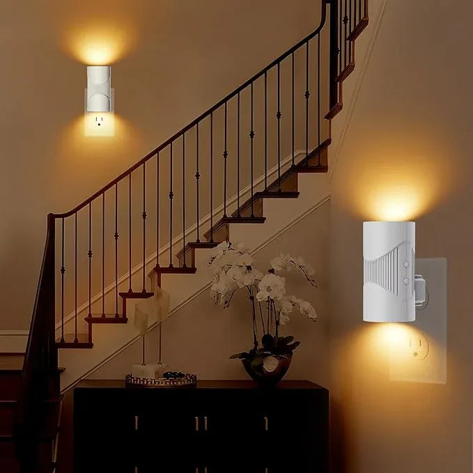 easuntec Night Light, Night Lights Plug into Wall, Warm Led Night Light, Dusk to Dawn Light Sensor, 3 Light Modes, Dimmable Night Lights for Bedroom Bathroom Hallway Kitchen Stairs (White, 2 Pack) - ModernBath