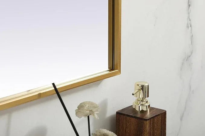 Illuminate, Metal Frame Arch Mirror 36X34 Inch in, Modern, Brass - ModernBath
