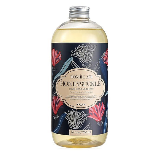ROMIIE ZOI Liquid Hand Soap Refill, Honeysuckle, Gentle & Moisturizing Formula, 750 ML/ 26 FL OZ - ModernBath