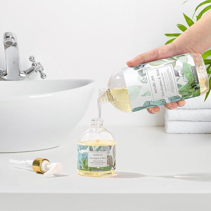 ROMIIE ZOI Liquid Hand Soap Refills, Eucalyptus & Mint, Gentle & Moisturizing Formula, 750 ML/ 26 FL OZ - ModernBath