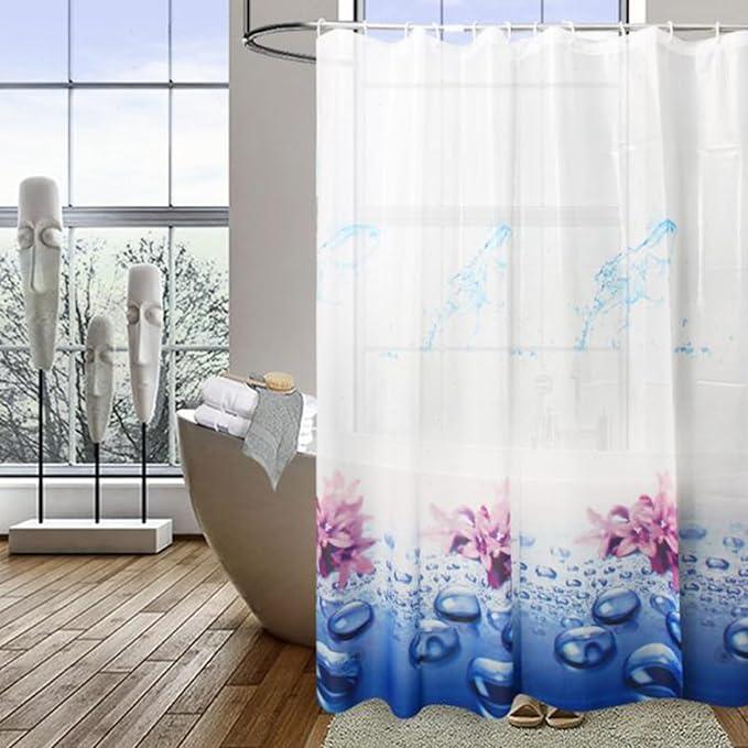 TIKABC Shower Curtain Liner, 4G PEVA Shower Liner, Plastic Waterproof Shower Curtains, 72x72 inch with Grommet Holes 3 Magnetic Weights - ModernBath