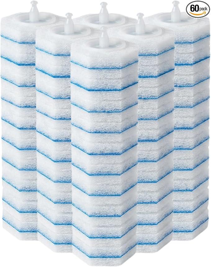 Disposable Toilet Wand Refills Compatible with Clorox, Deep Cleaning Push-Button Release Heads for Hygienic Bathroom Cleaning (60, count of 1) - ModernBath