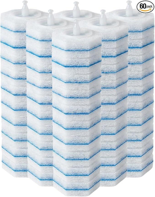 Disposable Toilet Wand Refills Compatible with Clorox, Deep Cleaning Push-Button Release Heads for Hygienic Bathroom Cleaning (60, count of 1) - ModernBath