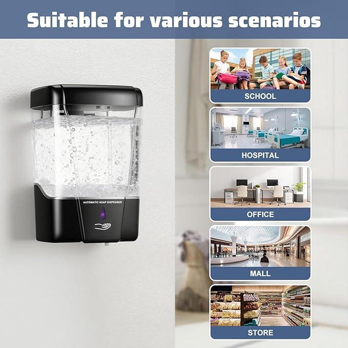 4 Pack Automatic Soap Dispenser Wall Mount,Touchless Liquid Soap Dispenser,Battery Operated,600 ml / 20 oz Commercial Hand Detergent Dispenser for Office Home Kitchen School Bathroom Hotel Restaurant - ModernBath