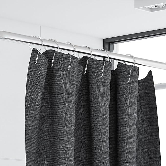 200 PCS Shower Curtain Hooks, Rust-Proof Metal Bathroom Curtain Rings for Bathroom Shower Rods Curtains（Silver） - ModernBath