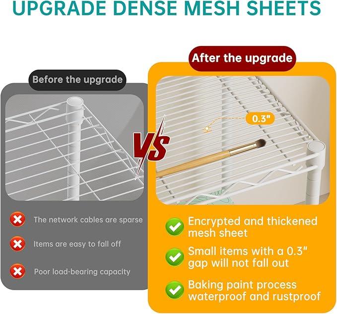 SINGAYE Shelf Closet Wire Shelving：Adjustable Metal Unit for Laundry Room Organization Bathroom Kitchen Home Storage Small Pantry Rack Shelves - ModernBath